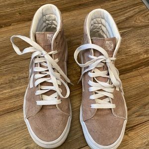 Vans hightops. Tan suede. Worn once. Size 8.5